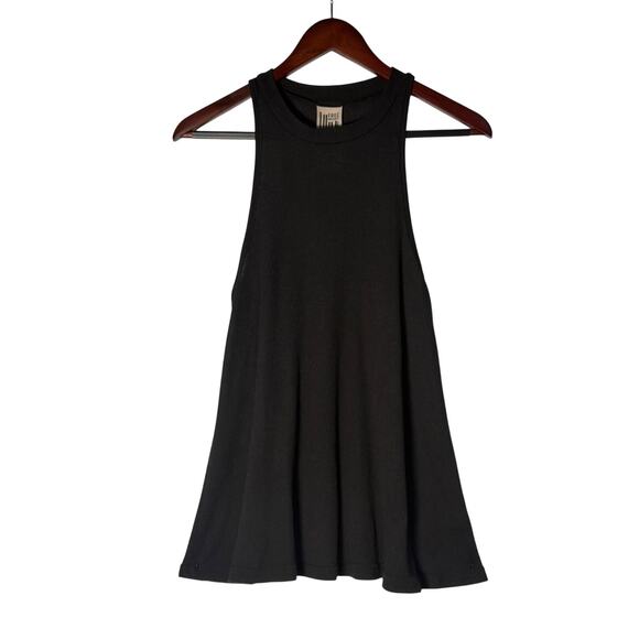 Free People Tank Womens Black Small Ribbed Loose Fit Casual Summer Boho - Picture 1 of 5